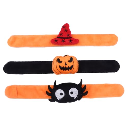 HEMOTON 3 Stück Halloween-Ring halloween gastgeschenke Halloween children's Leuchtendes Armband Geburtstagsarmbänder für Studenten Kinderklatschring Klappring Seidentuch von HEMOTON