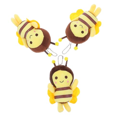 HEMOTON 3 Stück Kleiner Bienenanhänger Flauschiger Schlüsselanhänger Ornament Süße Bienendekoration Winziges Stofftier Biene Stofftier Honigbiene Spielzeuganhänger Oh Bee Stuffy von HEMOTON