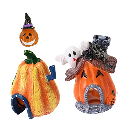 HEMOTON 3 Stück Kürbis -Spukhausdekoration Halloween-Aquarium-Ornamente Halloween-Aquariendekorationen groß Aquarium -Bergverzierung Halloween- Fischtankdekoration Aquarium Kürbis Harz von HEMOTON