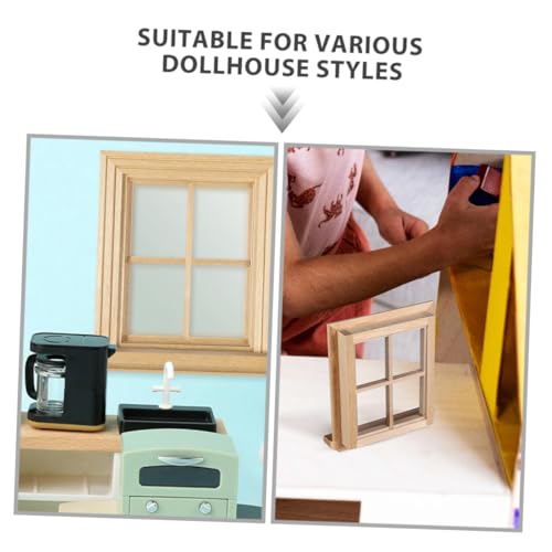 HEMOTON 3 Stück Maßstab Naturbelassene Holzfensterrahmen für DIY Miniaturmöbel Vielseitige Dekoration für Puppenhaus Innenräume Kreative Bastelaccessoires von HEMOTON