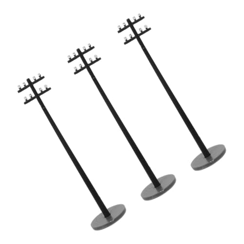 HEMOTON 3 Stück Maßstab für Mikro landschaftsgärten Detailreiche Architektur Modelleisenbahn Zubehör Naturgetreue Mini Telefonmasten für Dioramen und Urbane Szenerien von HEMOTON