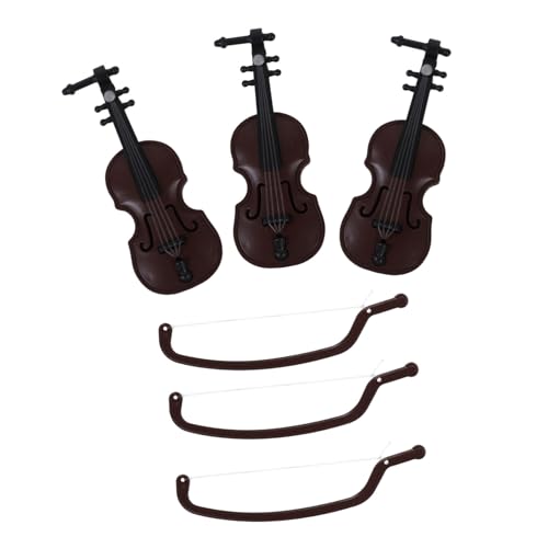 HEMOTON Mini-Violine-Ornament Für Puppenhaus Kleinstes Violinenmodell Kunststoff Mini-instrumentenschmuck von HEMOTON