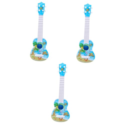 HEMOTON 3St Blaue Kindersimulation Cartoon Plektrum Musikspielzeug Kindergarten Spielzeug frühkindliche aufklärung Kleinkind-Ukulele Rayan-Spielzeug für Kinder Kinderspielzeug Gitarre Mini von HEMOTON