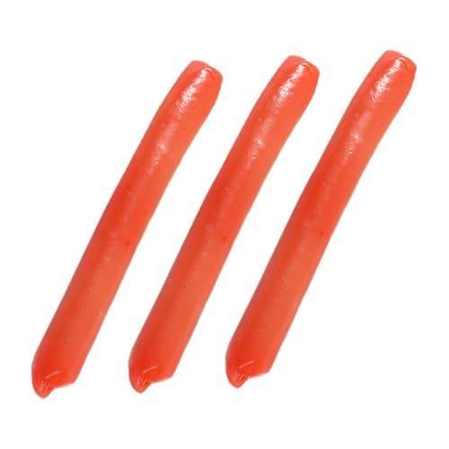 HEMOTON 3 Stück Realistische Hot Dog Modelle aus PVC Künstliche Lebensmittel Deko mit Lebensechtem Look Vielseitig als Fotorequisiten Küchen und Partydekoration Stabile Ausführung Tragbar von HEMOTON