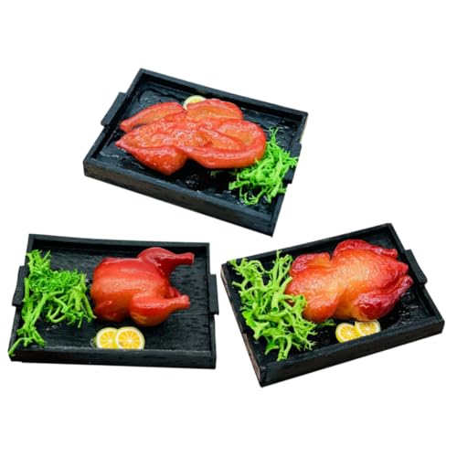 HEMOTON 3 Stück Realistische Imitation von Brathähnchen Gans und Ente Miniatur Puppenhaus Küche Dekoration für Festliche Szenen und Kreatives Basteln von HEMOTON