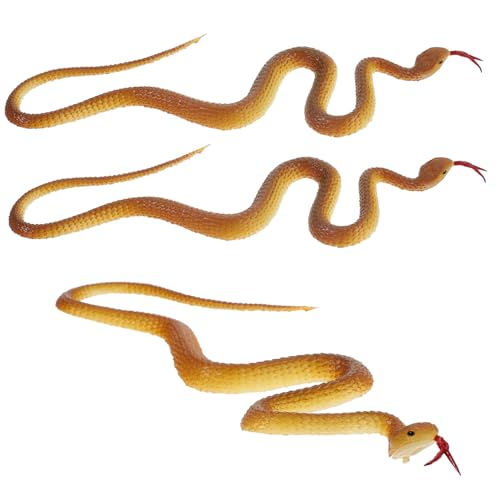 HEMOTON 3 Stück Simuliertes Schlangenspielzeug Aus Weichem Gummi Realistische Schlangen Requisite Halloween Streich Requisite Schlangenspielzeug Gefälschte Schlangen Gefälschter von HEMOTON