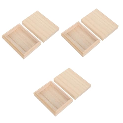 HEMOTON 3St Spielkarten Holzkiste Spielkarten aufbewahrung Spielkarten Box Holz dekorativ Poker-Aufbewahrungsbox Süßigkeitenbehälter aufbewahrungskorb Aufbewahrungsboxen für Karten Schmuck von HEMOTON