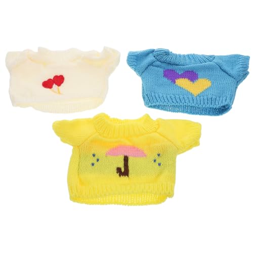 HEMOTON Niedliche Puppen-Outfits – 3-teiliges Plüschbär-puppenkostüm Mit Pullover Weiches Material Für Mädchen Puppe Trägt Plüschtier-Pullover von HEMOTON