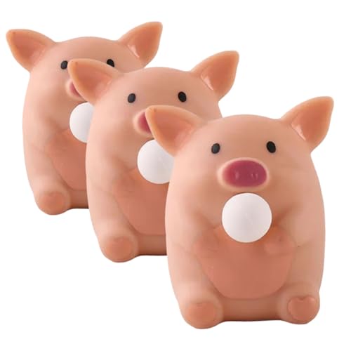 HEMOTON 3 Stück Squishy Pig Stress Squishy Piggie Squeeze Toy Anti-Angst Funny Pig Toy Rebound Fidget Toy von HEMOTON