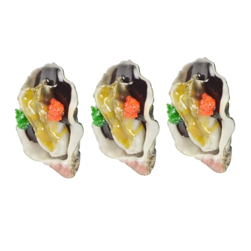 HEMOTON 3 Stück Teiliges Künstliches Austern Realistische Meeresfrüchte Deko Lebensmittelmodell für Fotografie Requisiten und Geeignet für Restaurants und Zuhause von HEMOTON