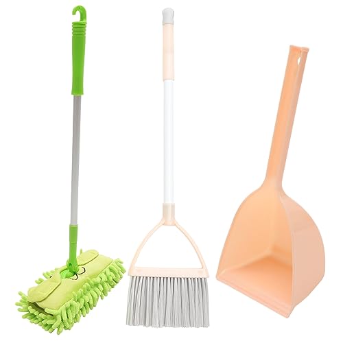 HEMOTON 3 Stück Teiliges Mini Besen Set mit Mop und Kehrschaufel Bunte Reinigungs Spielzeuge für Drinnen und Draußen Langlebiges Material für Rollenspiele und Spielerisches Saubermachen von HEMOTON