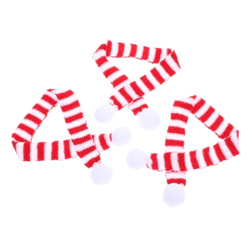 HEMOTON 3 Stück Teiliges Mini Strickschal Weihnachten Flexible Dekorative Puppen und Flaschenschals Charmantes Design Geeignet für Weihnachtsfeiern Familienfeste und Geschenkideen von HEMOTON