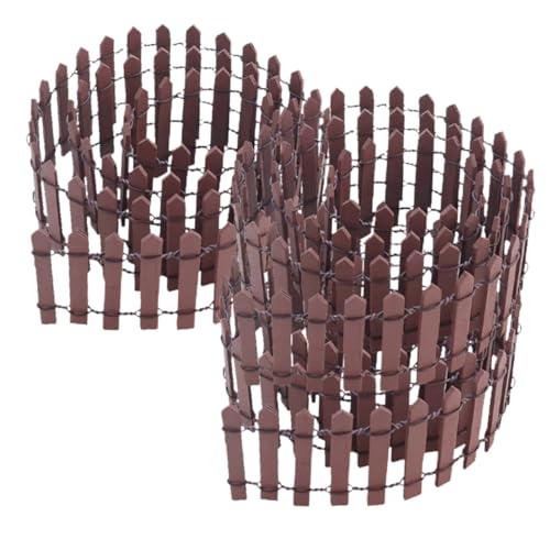 HEMOTON 3 Stück Teiliges Miniatur Holz Gartenzaun Realistischer Gartenzaun für Puppenhaus Leichtes DIY Mikro Landschaftszaun Zubehör Langlebig und Formbeständig für Bonsai und Pflanzen von HEMOTON
