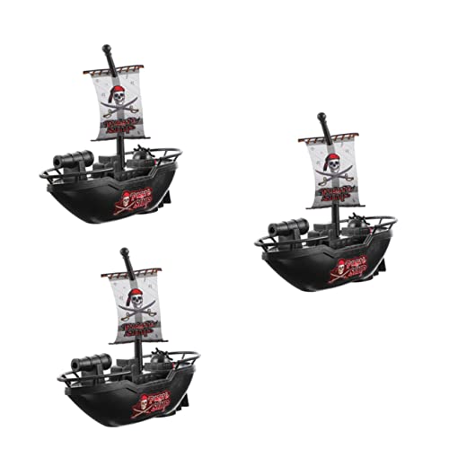 HEMOTON 3 Stück Teiliges Piratenschiff Badewannenspielzeug aus Sicherem Kunststoff Elektrisches Wasserboot für Spaßiges Planschbecken und Badezimmerspielzeug für Bad und Pool von HEMOTON
