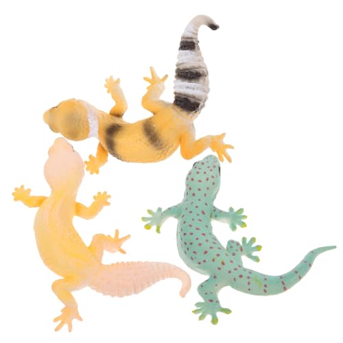 HEMOTON 3 Stück Teiliges Reptilienmodell Realistische Fake Gecko Figuren aus Stabilem Material Glatte Oberfläche Pädagogisches Kognitionsspielzeug für Dekorative Reptilienfiguren von HEMOTON