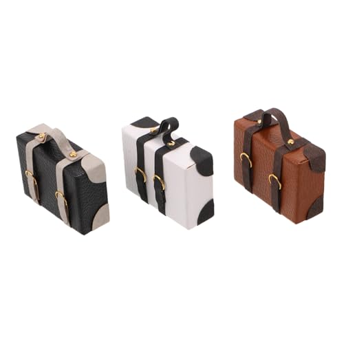 HEMOTON 3 Stück Vintage Puppenhaus Zubehör Kleine Dekorative Gepäckstücke Miniatur Koffer Requisiten für Puppenhaus und Kinderzimmer von HEMOTON