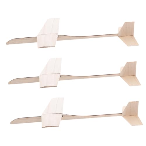 HEMOTON 3 Teiliges Handgefertigtes Kit DIY Holzflugzeug Segelflugzeug Unvollendetes Holzflugzeug Holzflugzeuge Unvollendetes Flugzeug Holzmodellflugzeug Flugzeugbausatz 3D Holzmodell von HEMOTON