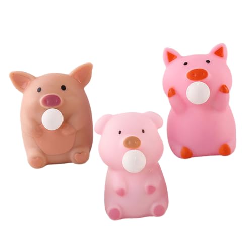 HEMOTON 3 Teiliges Quetsch Und Blasenspielzeug Schweinchen Kneifspielzeug Entlastungsspielzeug Schweinespielzeug Kleines Dehnbares Quetschspielzeug von HEMOTON