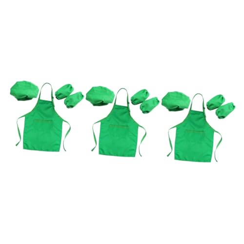 HEMOTON 3-Teiliges Set Handschelle zum Kochen für Kinder Kinderkünstlerschürze Kleinkindschürze kinderkochmütze kochmützen für Kinder Kinderschürze Kinder Kochen Ärmel Hut von HEMOTON