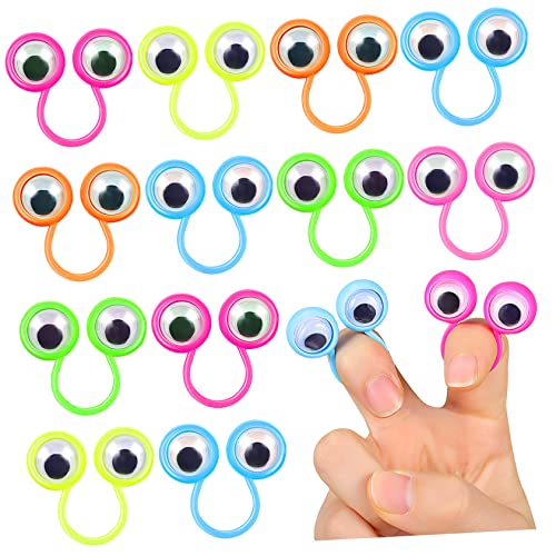 HEMOTON 30 STK Augen Ring Spielzeug Geschenke Handpuppe Ring für Kinder Fingeraugenpuppe Puppen Plüschtier Halloween Augenring abgeben Marionette rotieren Augapfel Plastik von HEMOTON