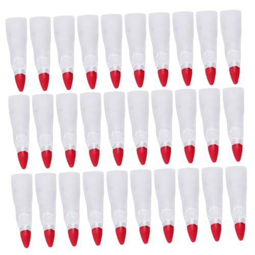 HEMOTON 30 STK Fingerlinge Nagelzubehör Zombie Fingernägel Fingernagel Für Cosplay Make-up-Spielzeug Gefälschte Fingernägel Ostern Fingerpuppen Hexenringe Vampir Weiß Halloween Plastik von HEMOTON