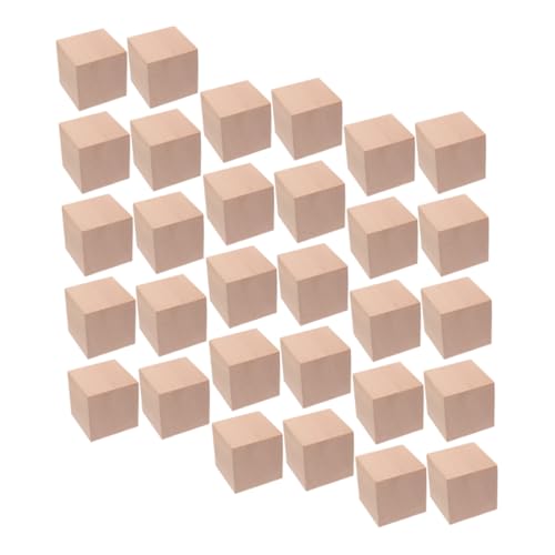 HEMOTON Unfertige Leere Holzblöcke Für Kinder 3 cm Quadratische Bausteine Puzzle-Spielzeug Lernspielzeug-Set von HEMOTON