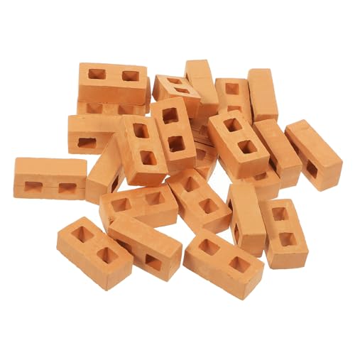 HEMOTON 30 Stück Teiliges Miniatur Ziegelstein DIY Bausteine für Sandtisch Modellbau Mini Haus Set mit Glatter Oberfläche und Kindersicherem Material für Kreative Bastelprojekte und von HEMOTON
