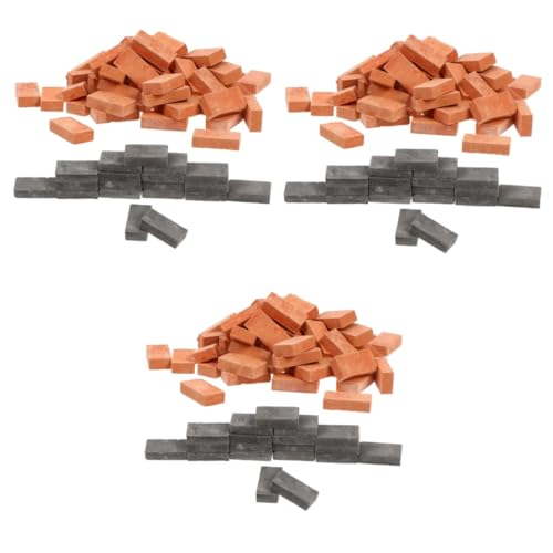 HEMOTON 300 STK simulierter Ziegel Figuren für Kinder DIY-Zement Möbel Spielzeug Bausteine Miniatur-Ziegel-Ornament Sandtisch-Ziegelmodell künstlich Pflanze Diorama Statue Blöcke Ton von HEMOTON