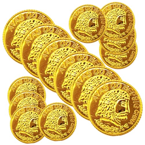 HEMOTON 300st Spielzeugmünzen Aus Kunststoff Metall Make-up-Ornament Pirat Goldener Backstein Spielen Spielset Tauchzubehör Kind Brettspiel Kleidung Plastik von HEMOTON