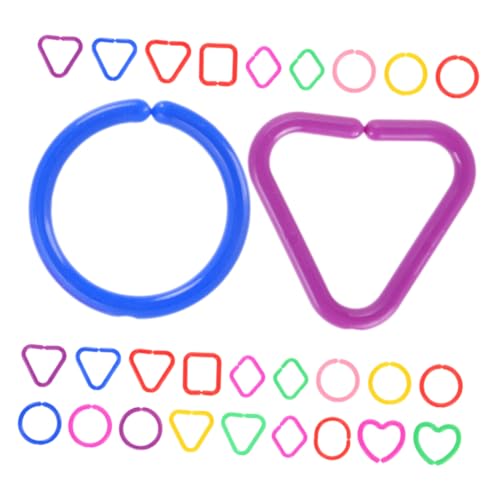HEMOTON Lernspielzeug Für Kinder 30 Stück Geometrische Kettenglieder Kinderwagenspielzeug Für Kleinkinder Babyglied Aus Kunststoff Für Die Feinmotorik von HEMOTON