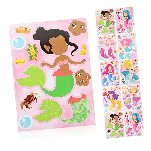 HEMOTON 32 Blatt Cartoon Aufkleber Scrapbook Aufkleber Selbstklebende Meerjungfrau Aufkleber Aufkleber Meerjungfrau DIY Basteln Meerjungfrau Aufkleber Meerjungfrau Cartoon von HEMOTON