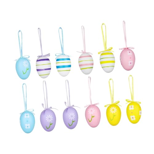 HEMOTON 32 Stück Simulierte Ostereier aufblasbar Weidenkörbe weiße Eier zum Basteln Easter zu Ostern Ostereier zum bemalen hängende osterverzierung Ostern hängende Eier Plastik von HEMOTON