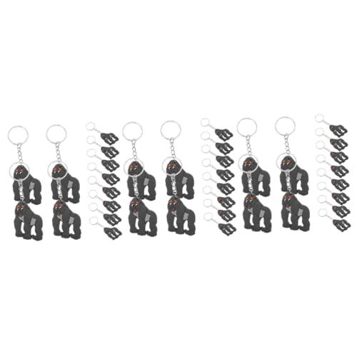 HEMOTON 36 Stck Teiliges Gorilla Schlüsselanhänger Realistischer Anhänger für Tasche Robustes Material Farbenfrohes Design Niedlicher Wildtier Charme für Partygeschenke von HEMOTON