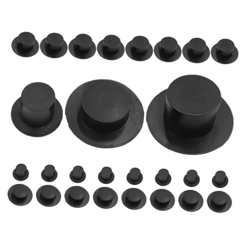 HEMOTON 36st Mini-Hut Kleine Hüte Dekoration Kleine Schneemannmützen Minihut Für Haarschmuck Mini-Zylinder Minihüte Zum Basteln Kleiner Zylinder Festivalhut Zylinder Masse Black Plastik von HEMOTON