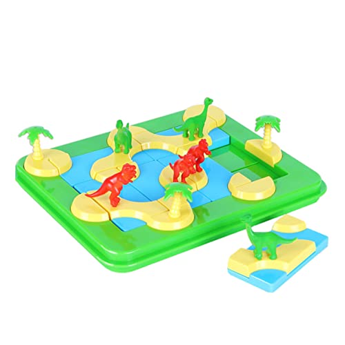 HEMOTON 3D-Stereo-Puzzle -Puzzle-Spielzeug Tiere Pädagogisches Puzzle Puzzle-steckbrett Steckpuzzle Aus Holz Lernspielzeug Aus Holz Spielzeuge Plastik Kind Mädchen Dinosaurier-Insel von HEMOTON
