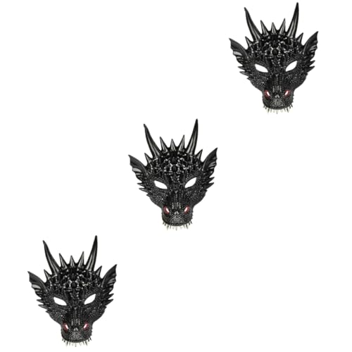 HEMOTON 3St Drachenmaske halloween masken halloweenmaske Drachenkopf Maske Dinosaurier kleidung Maskerade-Drachen-Gesichtsmaske Halloween-Drachenkostüm Cosplay bilden Drachenhut Wasserhahn von HEMOTON