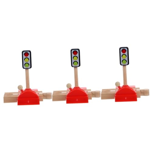 HEMOTON 3St Gleiszubehör holzeisenbahn für Kinder Zugspielzeug für Kinder Mini-Tankstellenmodell Simulation Straßensperre Spielset Modelle Spielset aus Holz Kindermodell für Spiele hölzern von HEMOTON
