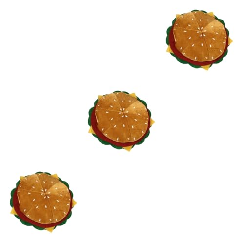 HEMOTON 3St Hamburger Hut burger kostüm Partyhütte Burgerhut für Leistung Cosplay-Burger-Hut Tiara Hüte Cartoon-Burger-Hut dekorativer Burgerhut Kleidung Baskenmützen Strickmütze schmücken von HEMOTON