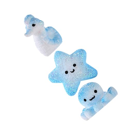 HEMOTON 3St Ornamente aus Meereslebewesen Figur des Meereslebens Oktopus-Figuren Mini-Seepferdchen Micro Landscape Decor süße kleine Tiere Meeresminiaturtiere winzige Meerestiere Harz von HEMOTON