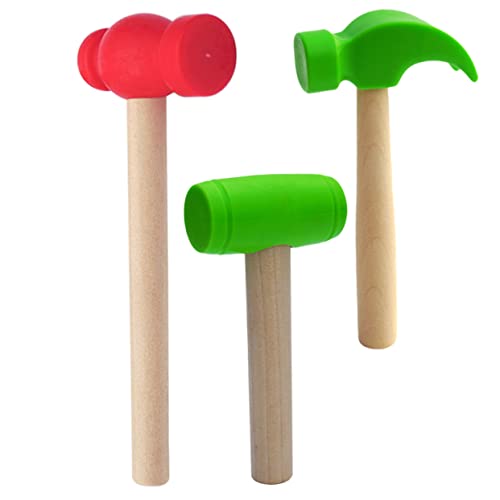 HEMOTON 3St Simuliertes Holzbearbeitungsspielzeug Hammerschlagspielzeug gefälschter Holzhammer gefälschter Kinderhammer Kleiner Hammer vorgeben, Hämmer zu Hammer Plastik von HEMOTON
