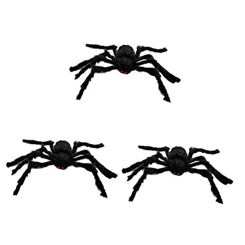 HEMOTON 3St Spukhaus-Requisite haarige Spinnenrequisiten gruselige Spinnen Halloween Dekoration Halloween-Dekoration Spielzeuge Plüschtier Gruselige Halloween-Party-Dekoration groß Geist von HEMOTON