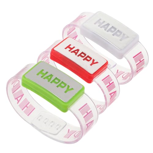 HEMOTON 3Stücke Teiliges Leuchtendes Handgelenkband Grün Rot und Weiß Blinkendes Armband für Partys Karneval Weihnachten und Cosplay Langlebiges Accessoire für Unvergessliche von HEMOTON
