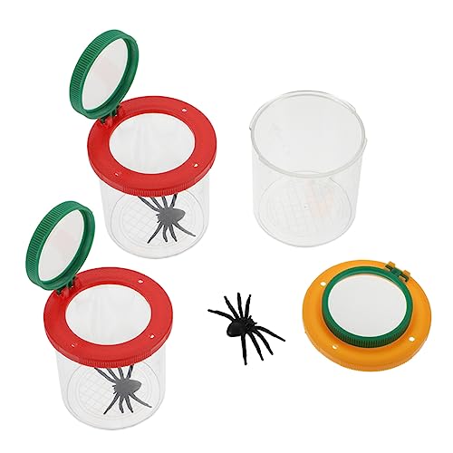 HEMOTON 3er-Box Lupenzylinder Vogelnetz Zuschauer Bausatz Beobachter Fallen Kindernetz Vergrößerungsbehälter Catcher-kit Lebewesen Viewer Für Einfügen Käfig Acrylglas von HEMOTON