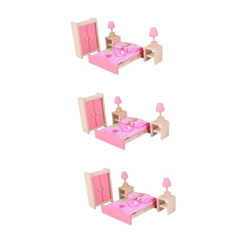 HEMOTON 3st Bambus Mini- -Requisiten Mini- -miniaturmöbel Modell Mini-Schlafzimmer Spielzeugwaschmaschine Für Kinder Miniatur-hausmöbel Mini-möbel Puppenhaus Hölzern Kleine Möbel von HEMOTON