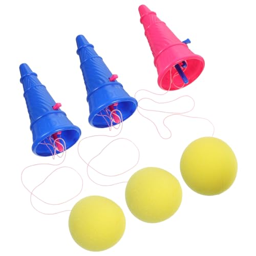HEMOTON 3st Flummi Kugelwerfer Outdoor-startspielzeug Lustiger Ballwerfer Partyartikel Kinderspielzeug Eiswaffel -werfer in Eisform Plastik von HEMOTON
