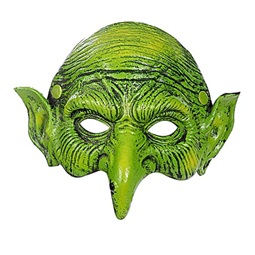 HEMOTON 3st Hexenmaske Grünes Geschenk Beängstigend Halloweenkostüm Halbgesichtsmaske Grüne Zauberinnenmaske Halloween Gespenstisch Halloween-kopfbedeckung Kind Bilden Pu-schaum Die von HEMOTON