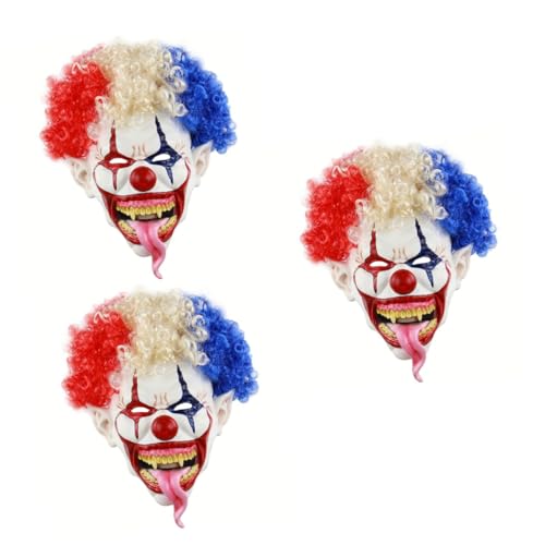 HEMOTON 3st Horror-maske Explodierender Kopf Gruselige Masken Clown-maskenkostüm Halloween Verkleiden Cosplay Clown-kopfmasken-kostüm Maske Reinigen Clownkopfmaske Erwachsener Zahnig von HEMOTON