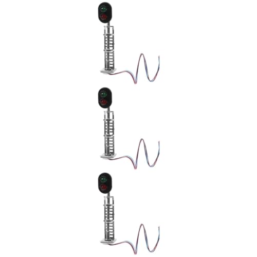 HEMOTON 3st Modellbahn Lichter Mini-Spielzeug Mini-landschaftssignalmodell Künstliches Signalmodell Büro-schreibtischdekorationen Pflanzendekor Modellsignal Kind Anlage Metall Ornamente von HEMOTON