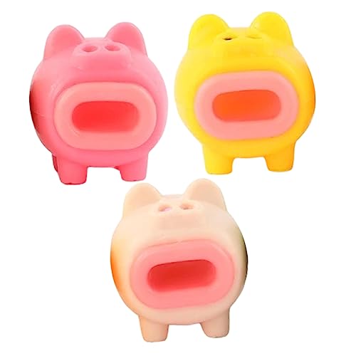 HEMOTON 3st Prise Musik Stress Toy Tiny Pig Toy Decompression Toy Kids Toys Fidget Stretch Toys Squeeze Pig Balls Small Pig Toy Antistress Spielzeug Kind Schmücken Vinyl von HEMOTON