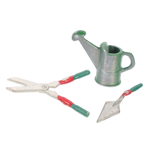 HEMOTON 3-teiliges Miniatur-gartendekor-Set 112 Puppenhaus Mini-möbel Hauszubehör Für Die Hausdekoration Grüne Gartengeräte Schaufel Schere Kelle von HEMOTON